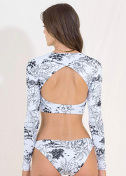 Toile De Juoy Palma Long Sleeve Bikini Top - White