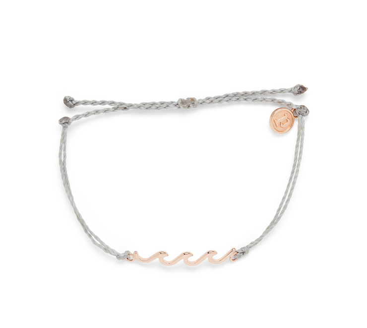 Rose Gold Delicate Wave Bracelet - Rose Gold