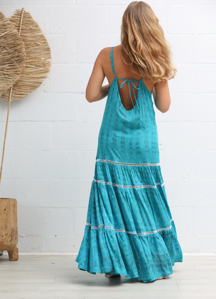 Aqua tiered deals lace dress