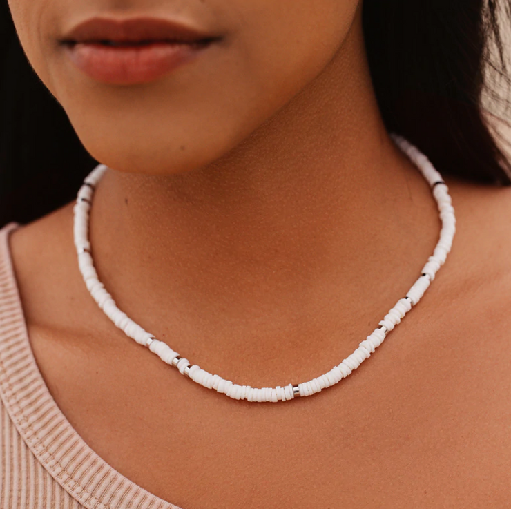 Puka Shell Choker - Silver