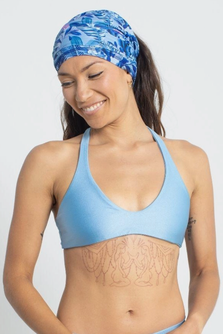Reversible Skipper Bikini Top - Fish Friends / Mist