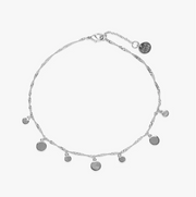 Mixed Mini Coins Chain Anklet - Silver