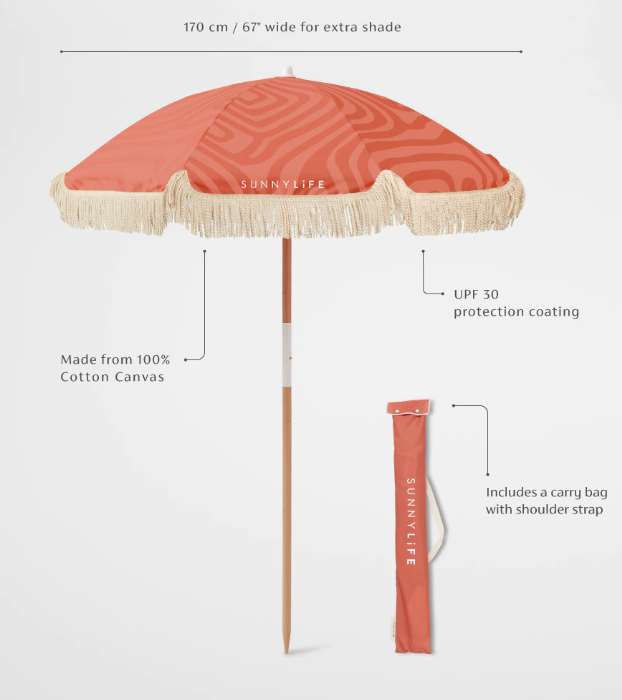 Luxe Beach Umbrella - Terracotta
