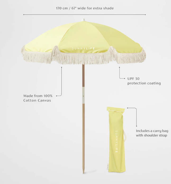 Luxe Beach Umbrella - Limoncello
