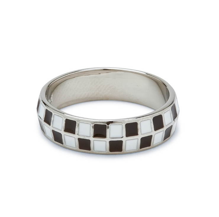 Checkerboard Ring - Silver