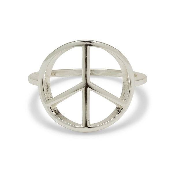 Peace Sign Ring - Silver