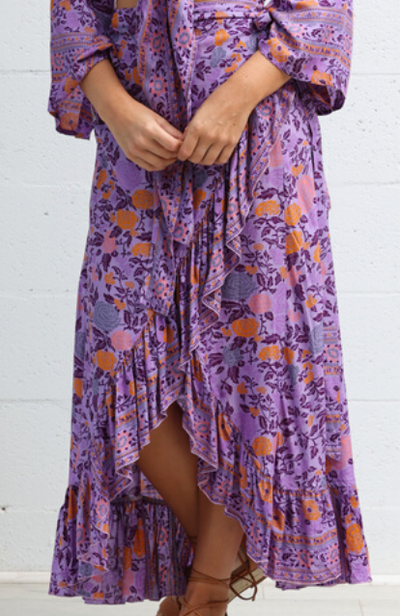 Honey Maxi Wrap Skirt in Purple Crush