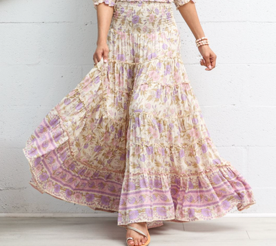 Calypso Maxi Skirt in Lilac Sands