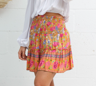 Calypso Mini Skirt In Citrus