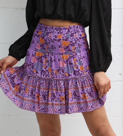 Calypso Mini Skirt In Purple Crush