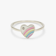 Pastel Vintage Heart Ring - Silver