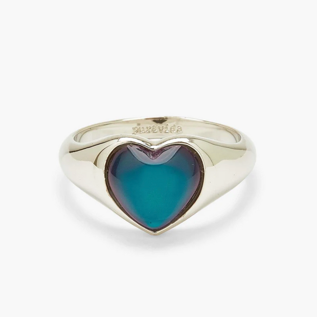 Heart Mood Ring - Silver