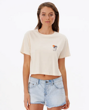 Tropic Sun Crop Tee - Off White