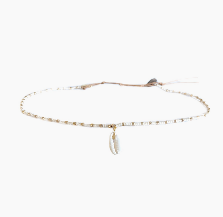 Sunny Skies Seed Bead Shell Necklace