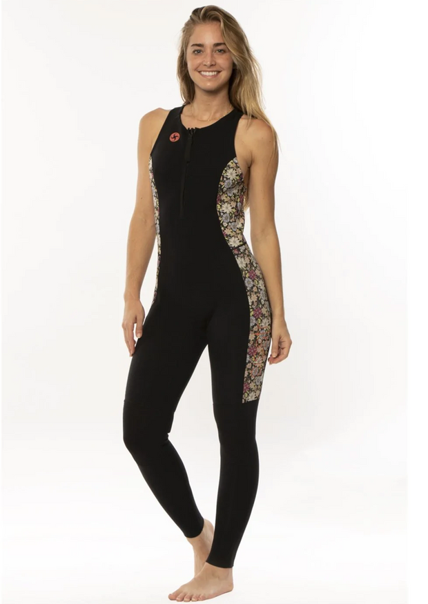 2/2 Long Jane Zip Front Wetsuit - Black