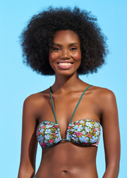 Ursule V Wire Bandeau Bikini Top - Crocodile Green