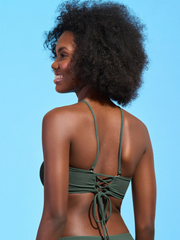 Ursule V Wire Bandeau Bikini Top - Crocodile Green