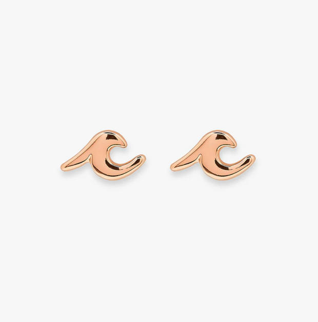 Wave Stud Earring - Rose Gold