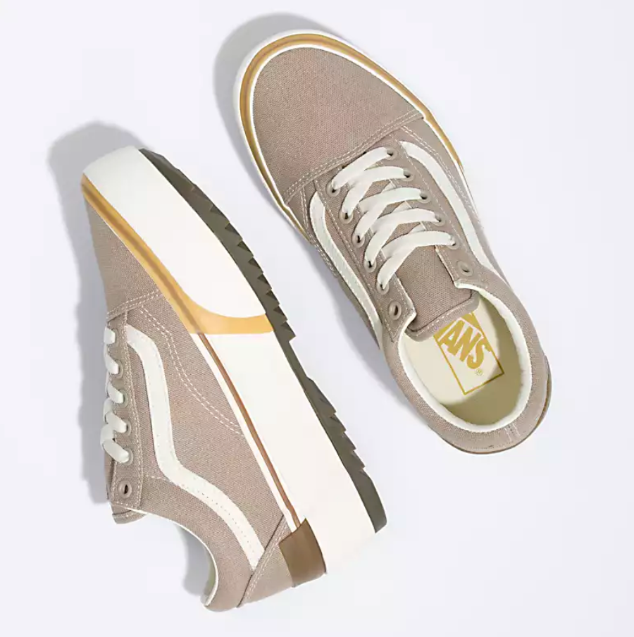 Old Skool Stacked Platform Canvas Cobblestone