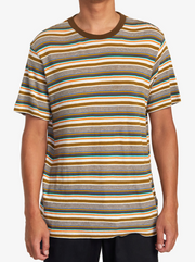 Ramshackle Micro Stripe Tee - Bombay Brown