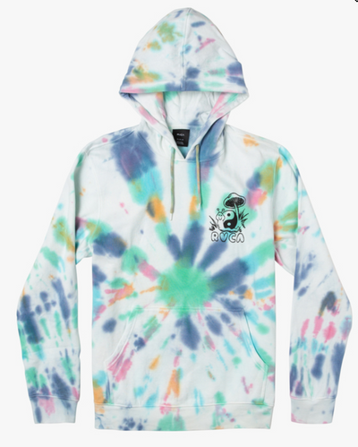 Trippy Snail Tie-Dye Pullover Hoodie - White Tie-Dye