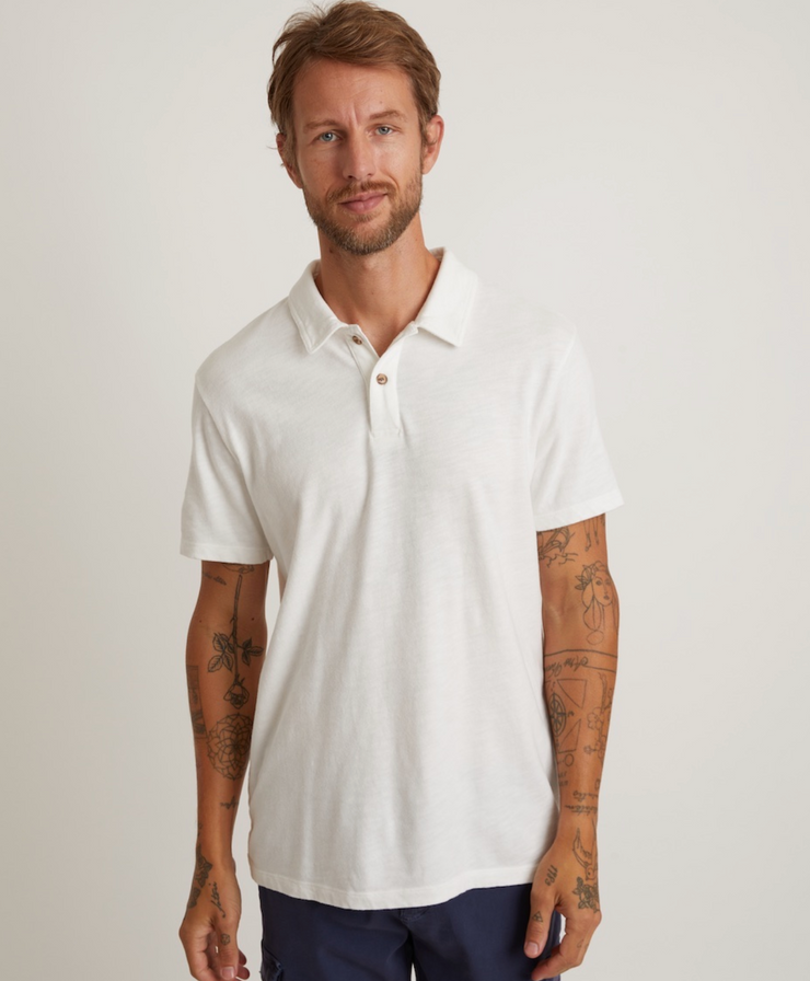 Heavy Slub Polo - Antique White