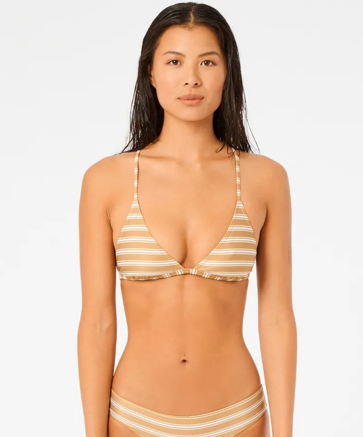 Classic Surf Crossback Tri Bikini Top - Light Olive
