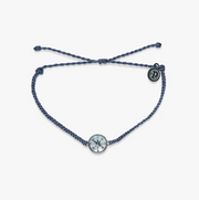 Mother Of Pearl Compass Bracelet - Columbia Blue
