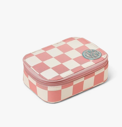 Pink Checkered Jewelry Case
