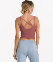 Rib Crop Tank - Rosewood