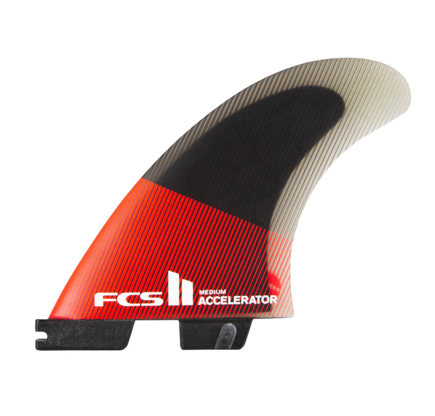 FCS II Accelerator PC Tri Fins - Large - Red / Black
