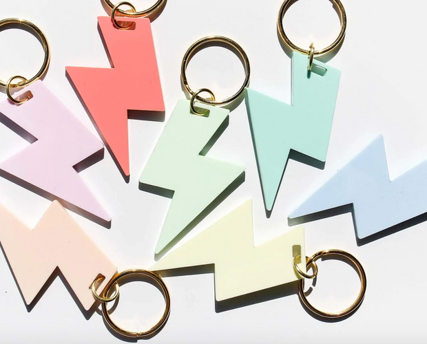 Bolt Pastel Acrylic Keychain - Assorted