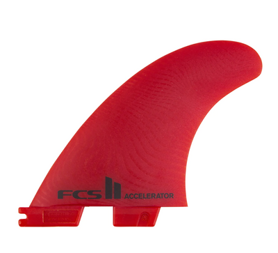 FCS II Accelerator Neo Glass Tri Fins - Medium - Red