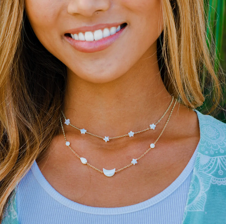 Swimming in Starlight Gold Necklace