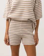 Corsica Knit Short - Oatmarle Stripe