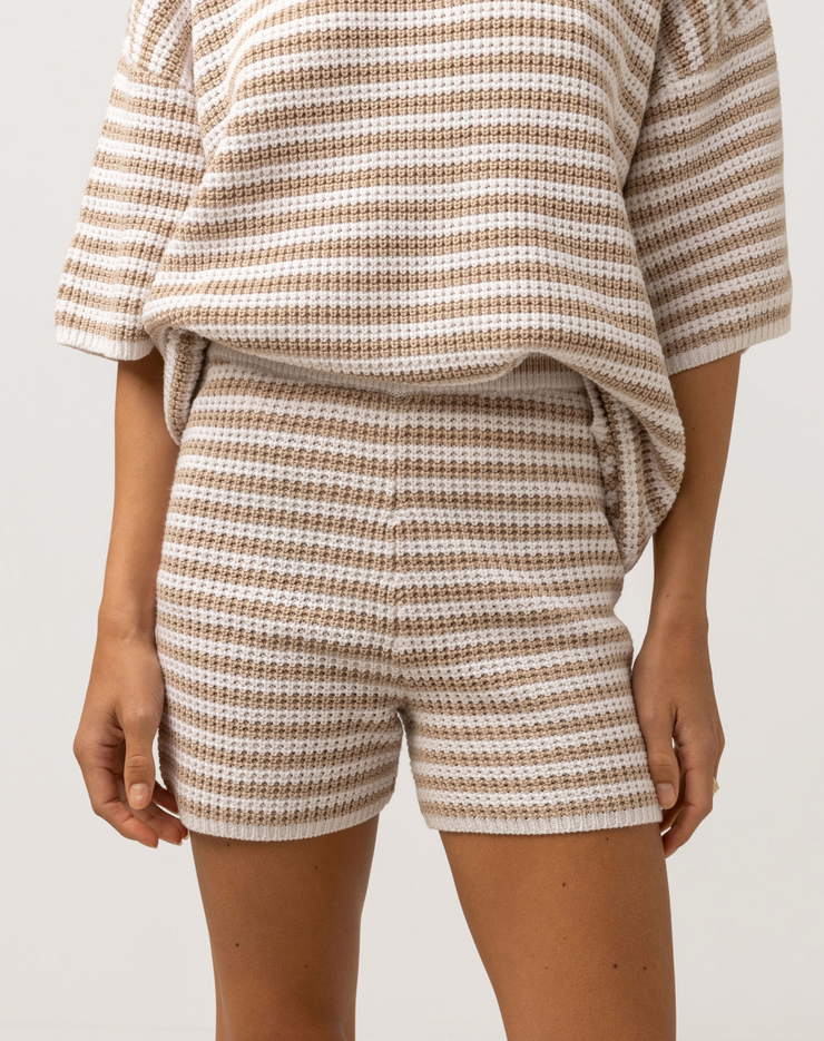 Corsica Knit Short - Oatmarle Stripe