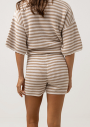 Corsica Knit Short - Oatmarle Stripe