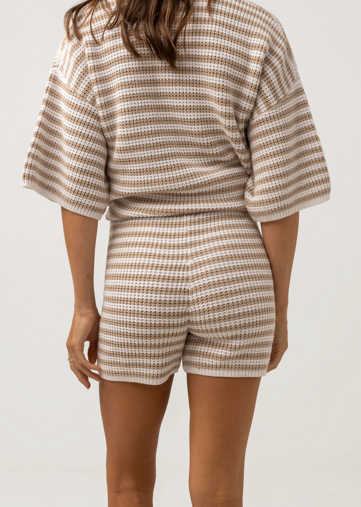 Corsica Knit Short - Oatmarle Stripe