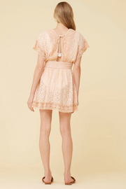 Embroidered Eyelet Coverup - Soft Peach