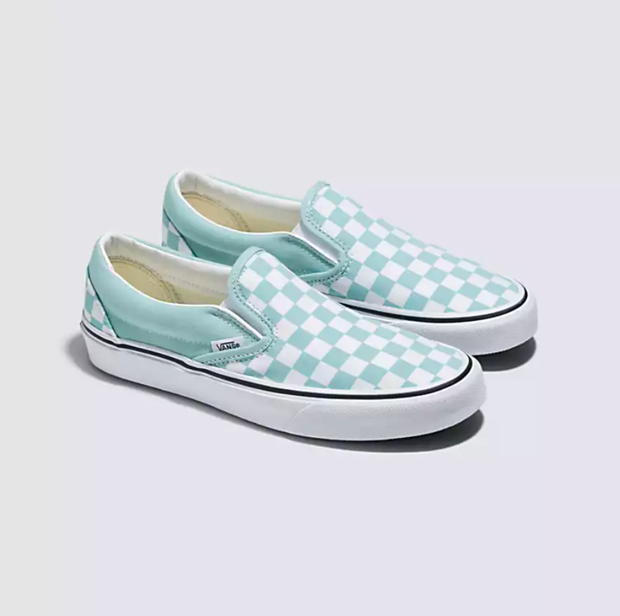 UA Classic Slip On Color Theory Checkerboard Canal Blue Gypsy