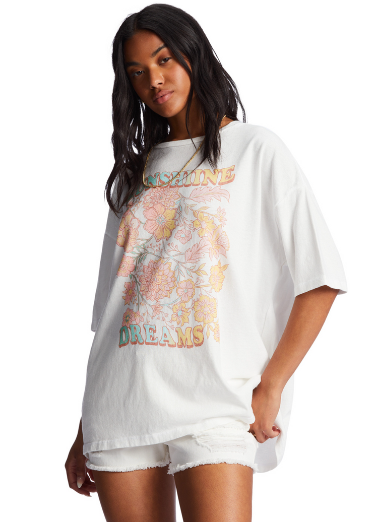 Sunshine Dream Oversized T-Shirt - Salt Crystal