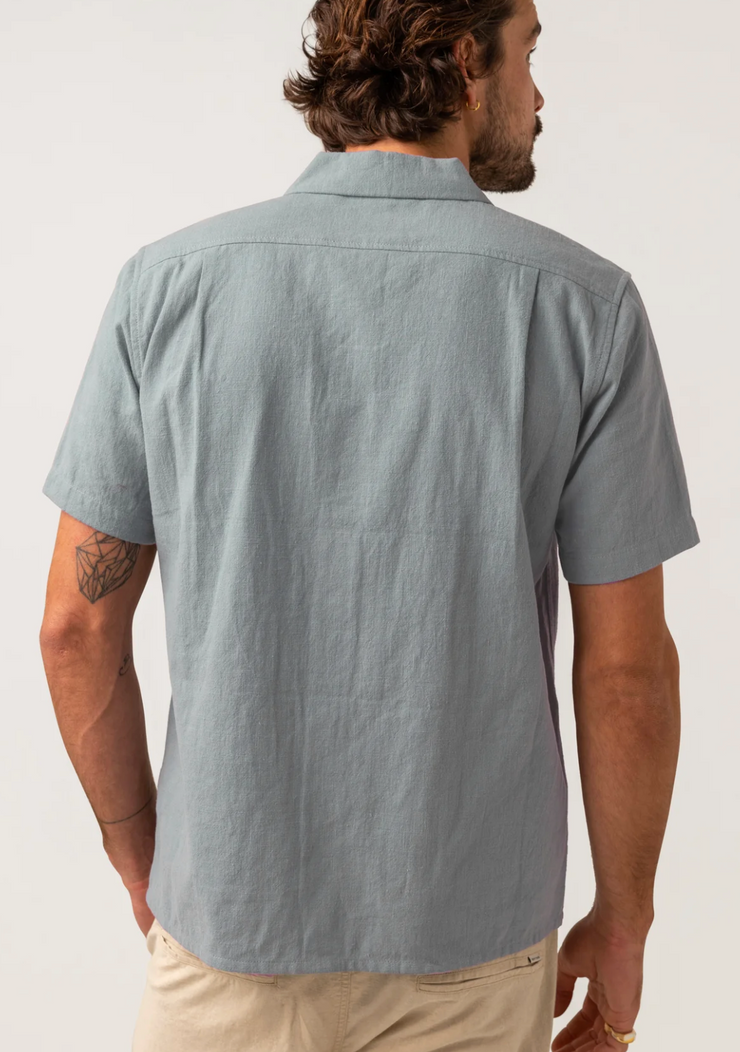 Textured Linen SS Shirt - Slate