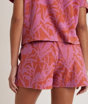 Terry Out Short - Orange/Lavender Floral
