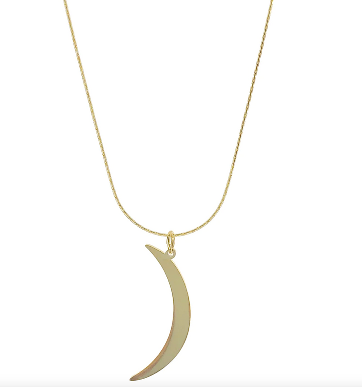 Crescent Moon - Salty Pendant 18k Gold