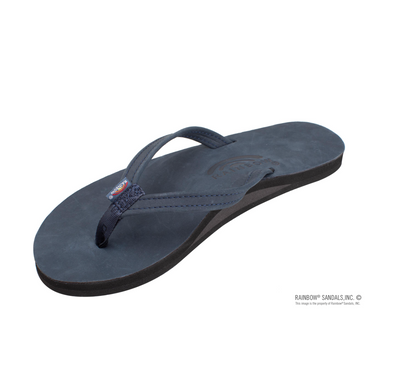 Women's Single Layer Premier Leather with Arch Support and a 1/2" Narrow Strap - Navy