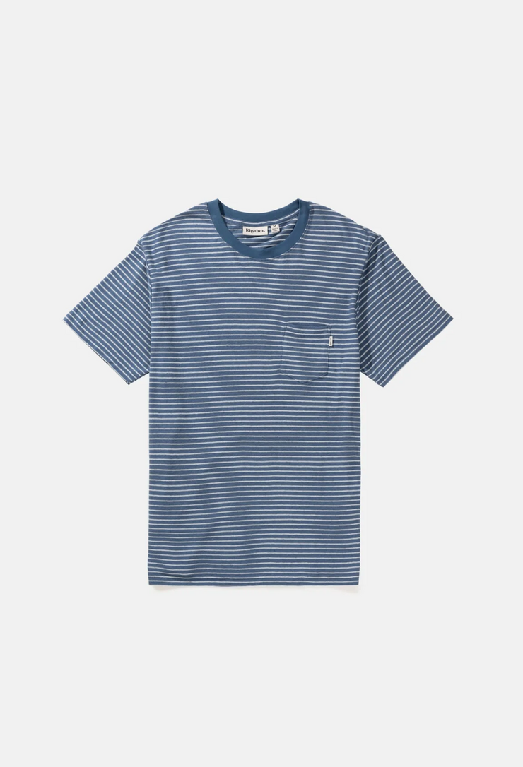 Linen Stripe Stripe SS T-Shirt - Slate