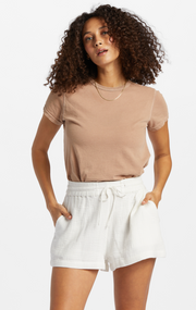 Day Tripper Elastic Shorts - Salt Crystal