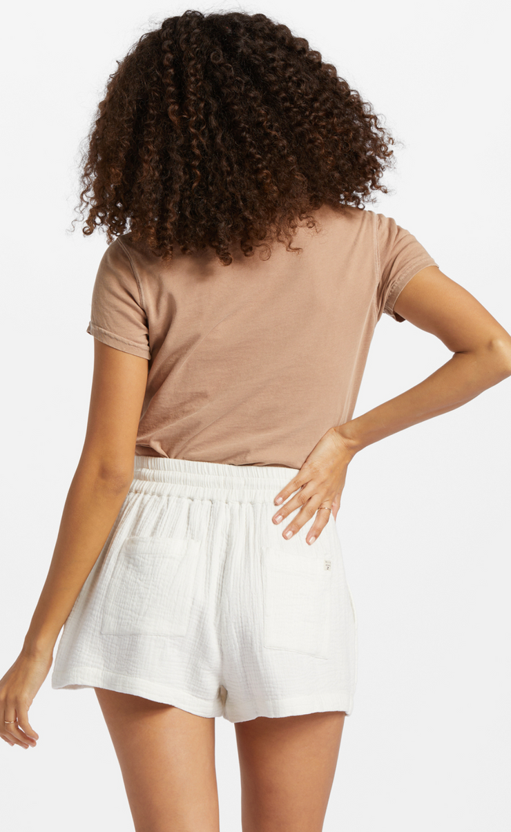 Day Tripper Elastic Shorts - Salt Crystal