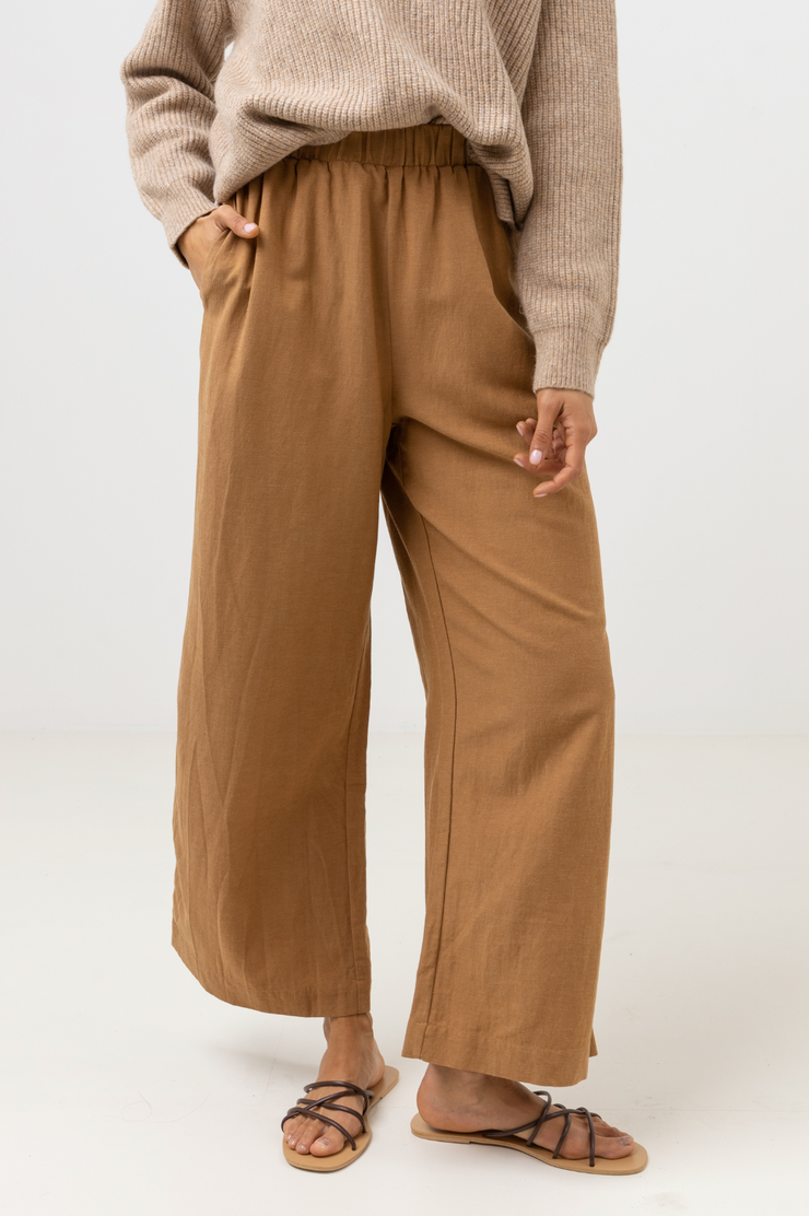 Sunrise Wide Leg Pant - Tan
