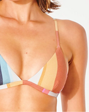 Heat Wave Fixed Tri Bikini Top- Multicolor